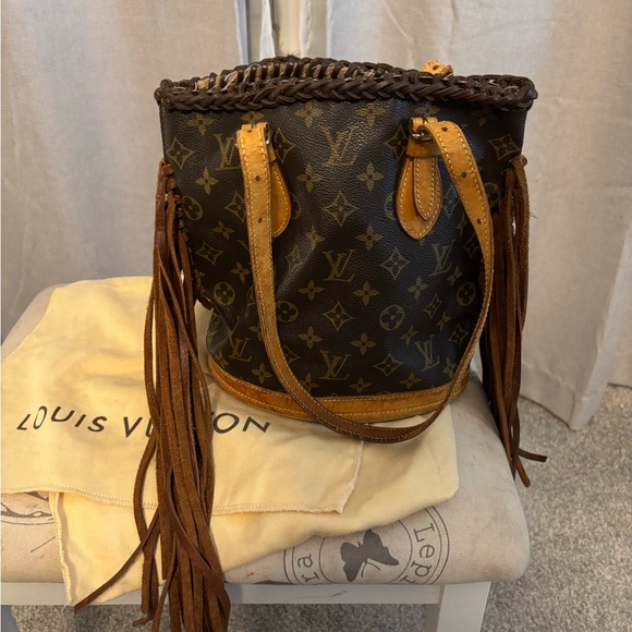 Louis Vuitton Handbags - Upcycled Louis Vuitton Black and Brown Monogram Fringe Festival Bag